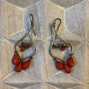 Vintage Coral Bead French Hook Earrings